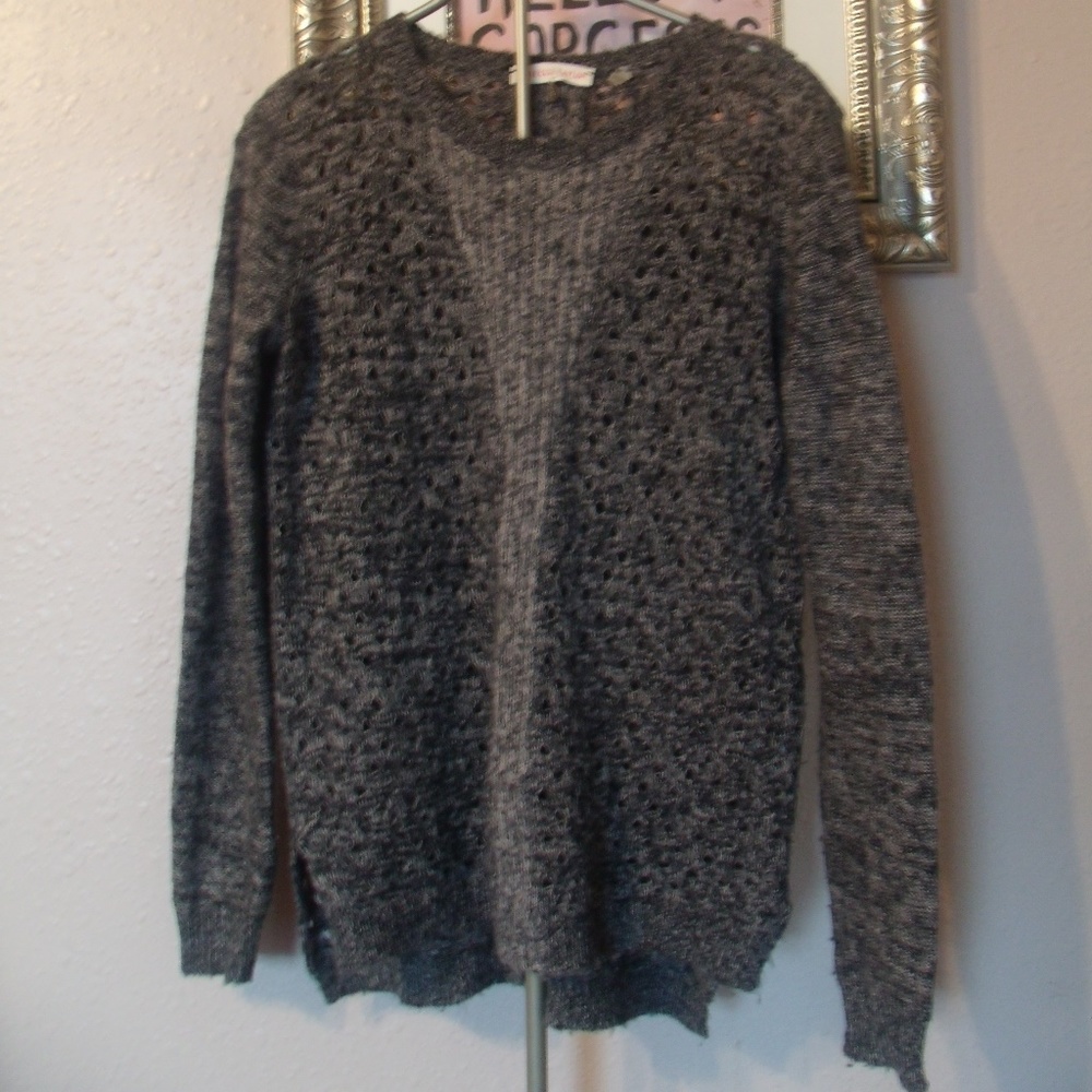 Rebecca Taylor Wool Blend Gray Cozy Sweater